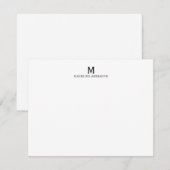 Classic Simple Modern Monogram Initial Note Card 招待状 (正面/裏面)
