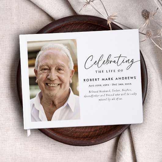 Classic Simple Photo Celebration of Life Memorial ゲストブック