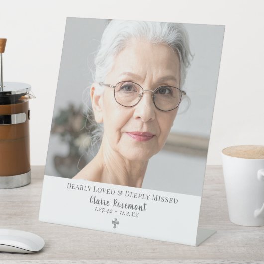 Classic Simple Photo Funeral Table Sign 台座サイン (インサイチュ)