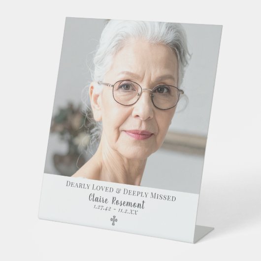 Classic Simple Photo Funeral Table Sign 台座サイン (正面)