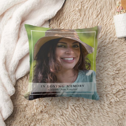 Classic Simple Photo Memorial Tribute クッション (ブランケット)