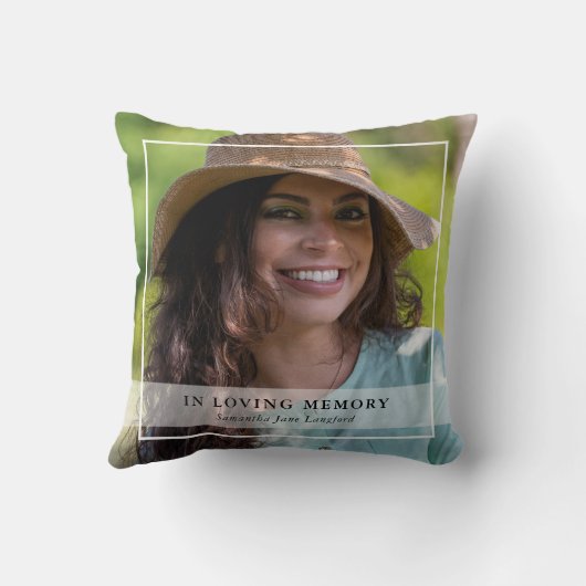 Classic Simple Photo Memorial Tribute クッション (裏面)