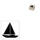 Classic Simple Sail Boat Silhouette Outline ラバースタンプ (押印)