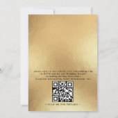Classic Simple Shell Gold Elegant QR Code Wedding 招待状 (裏面)