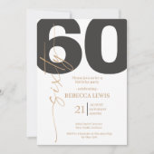 Classic Simple Sixty Modern Adult Birthday 招待状 (正面)