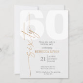 Classic Simple Sixty Modern Adult Birthday 招待状 (正面)