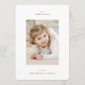 Classic & Simple White Christmas Modern Photo  シーズンカード (正面)
