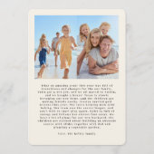 Classic Simple White Cream Christmas Modern Photo シーズンカード (裏面)