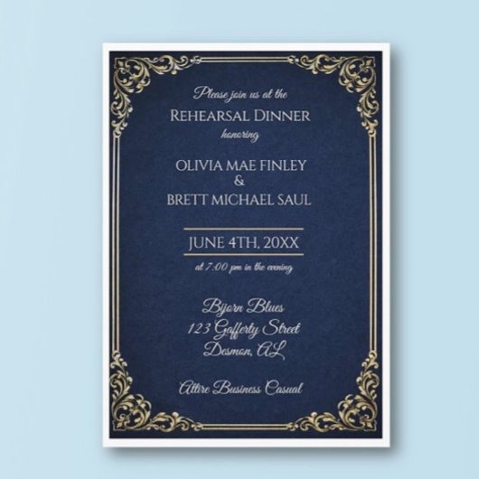 Classic! Simplistic Rehearsal Dinner invitation 招待状