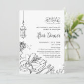 Classic Sketch Table Setting Ramadan Iftar Dinner 招待状 (スタンド正面)