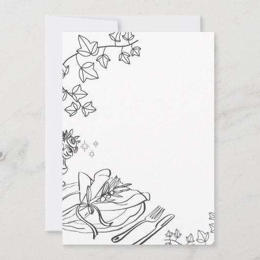 Classic Sketch Table Setting Ramadan Iftar Dinner 招待状 (裏面)