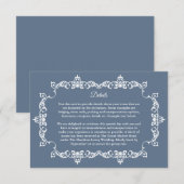 Classic Slate Blue Ornately Framed Wedding エンクロージャーカード (正面/裏面)