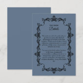 Classic Slate Blue Ornately Framed Wedding エンクロージャーカード (正面/裏面)