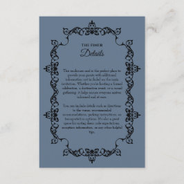Classic Slate Blue Ornately Framed Wedding エンクロージャーカード