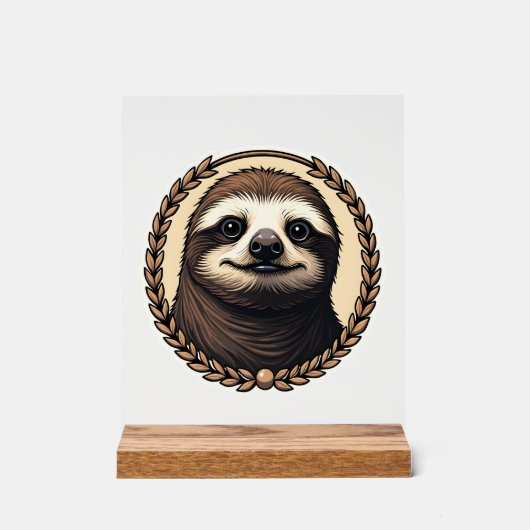 Classic Sloth Engraving Nature Shirt (1) アクリルサイン (正面)