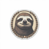 Classic Sloth Engraving Nature Shirt (1) シール (正面)