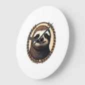 Classic Sloth Engraving Nature Shirt (1) ラージ壁時計 (傾斜)