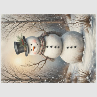 Classic Snowman in Winter | Vintage Christmas 薄葉紙
