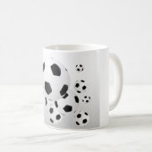 Classic Soccer Football Balls Flying Sports コーヒーマグカップ (正面右)