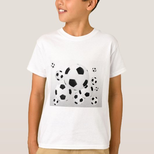 Classic Soccer Football Balls Flying Sports Tシャツ (正面)
