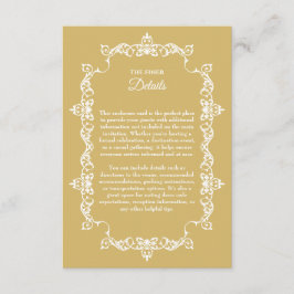 Classic Soft Gold Ornately Framed Wedding エンクロージャーカード