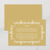 Classic Soft Gold Ornately Framed Wedding エンクロージャーカード (正面/裏面)