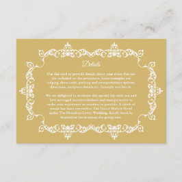 Classic Soft Gold Ornately Framed Wedding エンクロージャーカード
