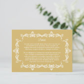 Classic Soft Gold Ornately Framed Wedding エンクロージャーカード (スタンド正面)