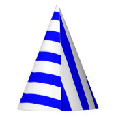 Classic Solid White and Blue Striped Stylish パーティーハット (裏面)