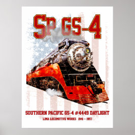 Classic Southern Pacific GS-4 Steam Locomotive ポスター