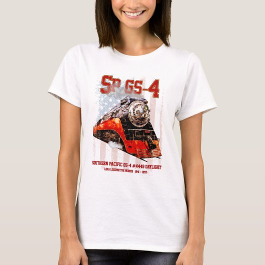 Classic Southern Pacific GS-4 Steam Locomotive Tシャツ (正面)
