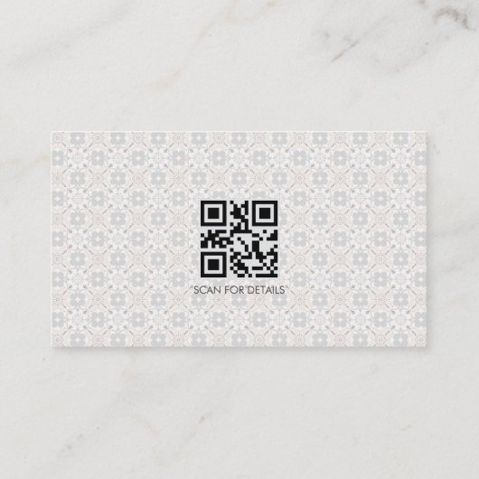 Classic Spanish Tile Monogram QR Business Branding 名刺 (裏面)