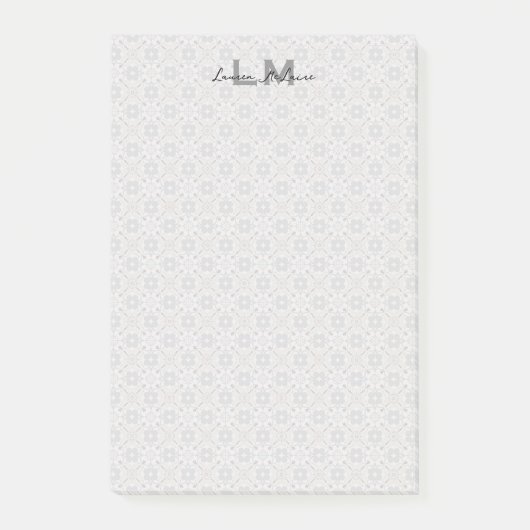 Classic Spanish Tile Monogram Stationery ポストイット (正面)