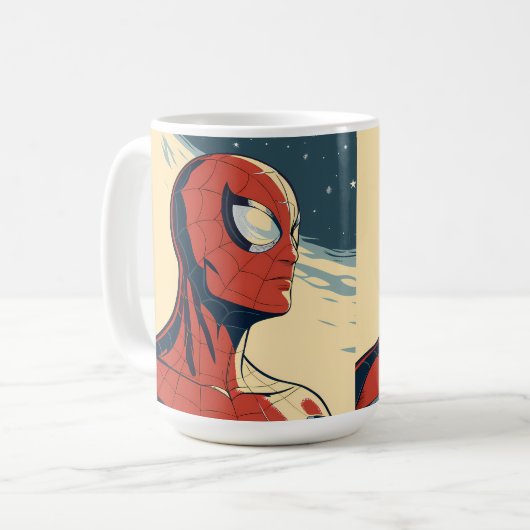 Classic Spider-Man with Dynamic Cosmic Background コーヒーマグカップ (正面左)