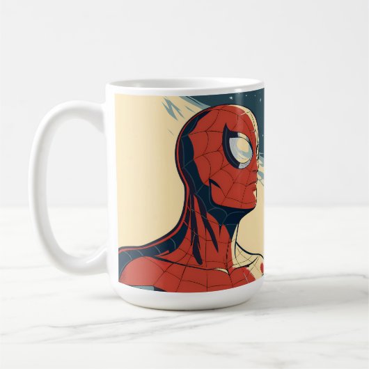 Classic Spider-Man with Dynamic Cosmic Background コーヒーマグカップ (左)