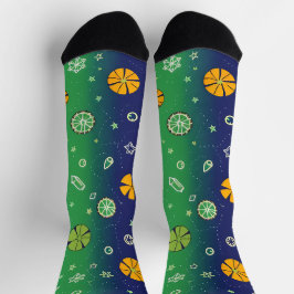 Classic Spider-Man with Dynamic Cosmic Background ソックス