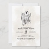 Classic Spooky Woods Sheet Ghost Halloween 招待状 (正面)