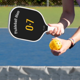 Classic Sporty Pickleball Mom Custom Name Number ピックルボールラケット