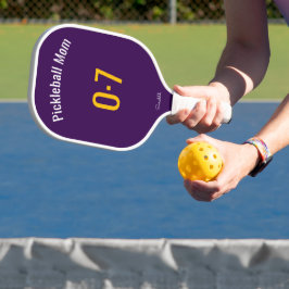 Classic Sporty Pickleball Mom Custom Name Number ピックルボールラケット