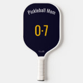 Classic Sporty Pickleball Mom Custom Name Number ピックルボールラケット (裏面)