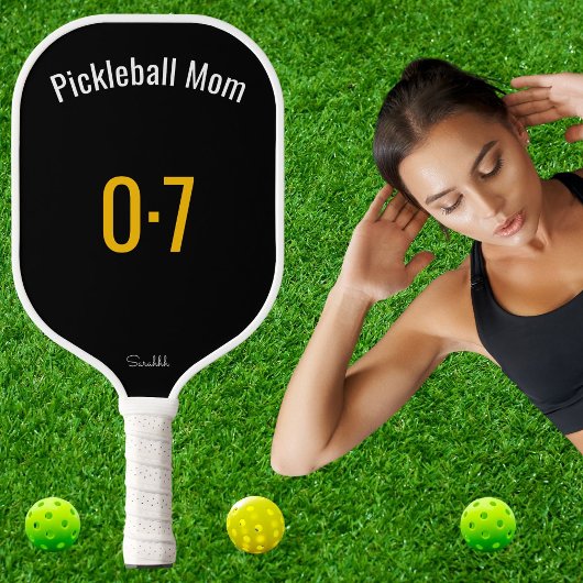 Classic Sporty Pickleball Mom Custom Name Number ピックルボールラケット