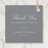 Classic Square Double Happiness Chinese Wedding Fo フェイバータグ (裏面)