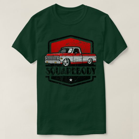 Classic Squarebody Pickup Truck Lowered Automobile Tシャツ (デザイン正面)