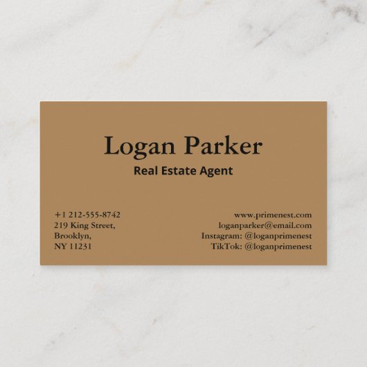 Classic Stitched Leather Real Estate Business Card 名刺 (裏面)