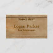 Classic Stitched Leather Real Estate Business Card 名刺 (正面)