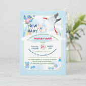 Classic Stork Baby Shower Invitation 招待状 (スタンド正面)