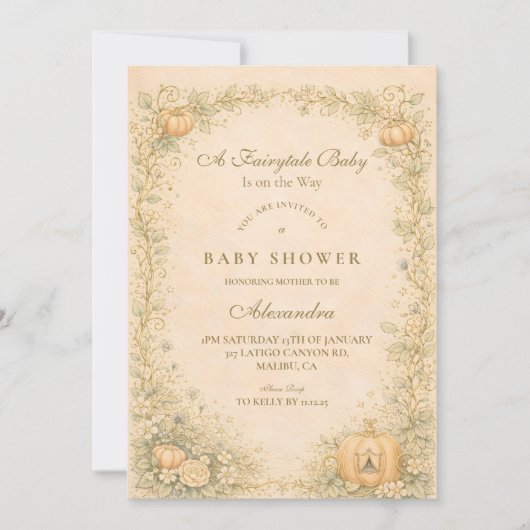 Classic Storybook Elegance Baby Shower 招待状 (正面)
