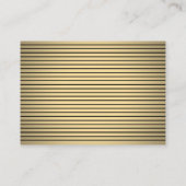 Classic Striped Border Black & Gold Large Escort / プレイスカード (裏面)