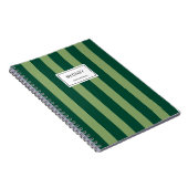 Classic Striped Notebook Custom Name Journal  ノートブック (右側)