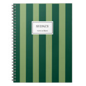 Classic Striped Notebook Custom Name Journal  ノートブック (正面)